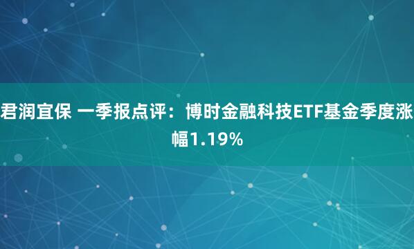 君润宜保 一季报点评：博时金融科技ETF基金季度涨幅1.19%